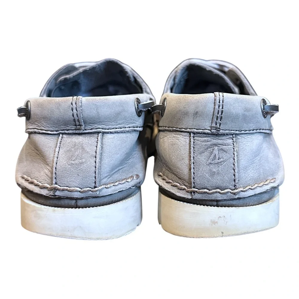 Sperry Top-Sider A/O 2-Eye Leather Boat Shoes in Grey Men’s 7